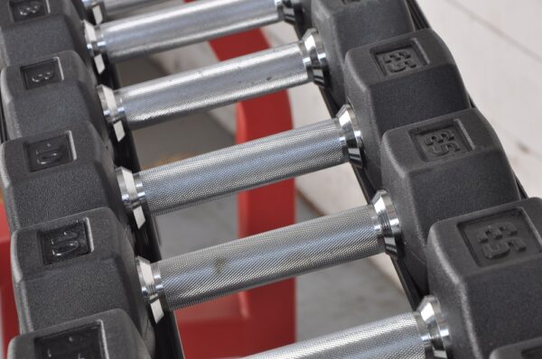 New Esport Iron Hex Dumbbell Set + Rack Pairs Of 10,15,20,25,30,35,40,45,50lb - Image 4